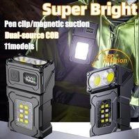 LED Mini Light USB Rechargeable Portable Work Light with Tail Magnet Outdoor Camping Fishing Lantern Side COB Emergency Torch