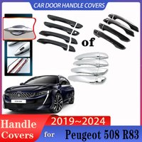For Peugeot 508 Accessories R83 2019~2024 Car Door Handles Covers Exterior Scratch Protective Decor Luxury Rustproof Accessories