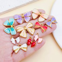 2pcs Stainless steel colored bowknot Pendant Jewelry Making DIY Earrings Charms for Jewelry Bracelets Necklace