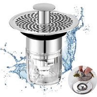 Sink Drain Stopper Stainless Steel Universal Bathroom Kitchen Hair Catcher Anti Odor Anti Insect Fast Draining Filter Drain Gang