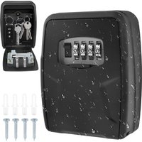 Wall Mount Key Lock Box 10 Keys Large Capacity Lockbox Resettable 4 Digit Passwords Code Security Lock for Home Garage Realtors