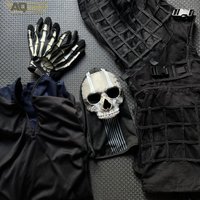 Airsoft Cod 19 Night Raid Ghost Cosplay Full Set of Equipment Ghost Tactical Mask & Vest & Hemlet Set for Halloween Cosplay