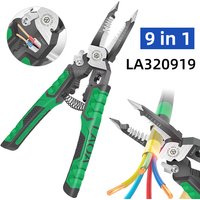 LAOA Electrician Pliers Needle Nose Pliers 9 in 1 for Clamping Screwing Wire Stripping Cable Cutting Wire Splitting LA320919