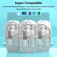 Rechargeable Transparent Dual Mode Wireless Mouse 2.4G Bluetooth Mouse Silence Ergonomic Mouse For iPad Laptop Tablet Phone PC
