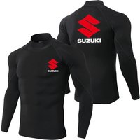 AliExpress Suzuki men's fast drying breathable sports bike long sleeved tight fitting shirt, gym sweatshirt, outdoor fitness running