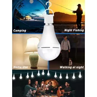 Hand-Held Emergency Lights Rechargeable Camping Light Bulbs Outdoor Camping Tent Fishing Lighting Includes Hanging Hooks