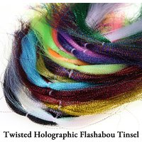ICERIO 3Packs Twisted Holographic Flashabou Tinsel Crystal Flash Tinsel Assist Jig Hook Sibiki Rigs Streamer Fly Tying Material