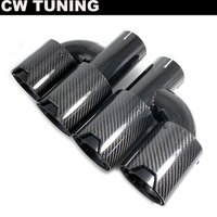 1 Pair M Performance H Style Glossy Carbon Fiber Dual Exhaust Tips For BMW Series F87 M2 F80 M3 M4 Modified Muffler Tips