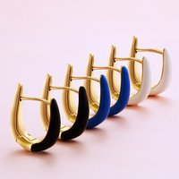 Colored Enamel Circle U Shape Hoop Earrings for Women Geometric Cartilage Ear Buckle Huggie Earring New Trend Jewelry Brincos