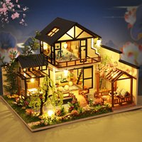 Building Model Doll House 3D Puzzle Mini DIY Kit Production and Assembly of Room Toys, Home Bedroom Decoration with Furniture