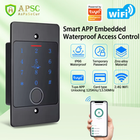 Clavier de contrôle d'accès par empreinte digitale Tuya Wifi, installation encastrée, métal, autonome, étanche, rétroéclairé, lecteur d'ouverture de porte + étui