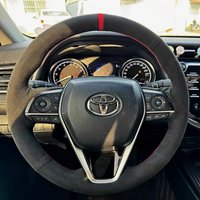Customization Car Steering Wheel Cover Hand Sewing Suede Leather Non-Slip For Toyota Corolla RAV4 2019-2022 Camry 2018-2022