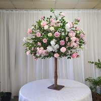 Artificial Cherry Blossom Tree Artificial Rose Flowers Tree Hotel Party Outdoor Indoor Decoration 1.2M/4FT