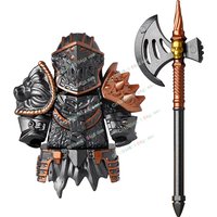 MOC Warriors Heavy Armor Building Block Action Figures Creative Weapons Sword Spear Shields Accessories Bricks Models Toys Gifts