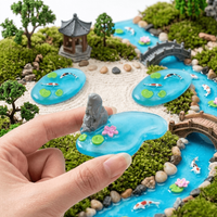 3pcs Micro Landscape Decoration Water Pool,DIY Miniature Rockery Small Fish Water Pool,SandTable Landscape Decoration Accessorie