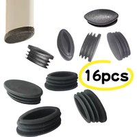 16Pc PlasticTubes Plug Pipe Blanking End Cap Non-slip Table Foot Dust Cover Chair Leg Socks Floor Protector Protective Furniture