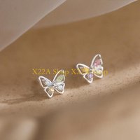 Unique Beautifully Crafted Butterfly Studs with Long Time Use Colorful Zircons