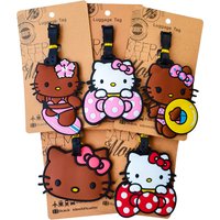 Cute Cat Luggage Label Girls Travel Luggage Tag Bowtie Cat Suitcase ID Address Holder Baggage Boarding Portable Ticket Case