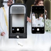 100pcs Muslim No Photography Phone Case, PU Leather Anti Camera Bag, Reusable Crocodile Pattern Mobile Pouch for Wedding Events