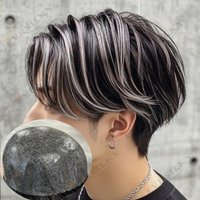 1B40 1B80 Male Grey Human Hair Gentlemen Microskin Men Toupee Super Durable Natural Hairline Thin Skin Full PU Capillary Prosthe