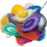 Natural Agate Onyx Slices Top Drilled Irregular Shapes Colourful Pendant For DIY Jewelry Home Decoration Accessories