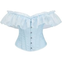 Off Shoulder Corset Top Sexy Gothic Corsets and Bustiers Overbust Corsets Slimming Waist Trainer Ruffles Short Sleeve Women Top