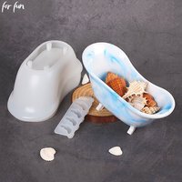For Fun DIY Crystal Epoxy Resin Mold Bathtub Soap Box Storage Box Tray Silicone Mold Desktop Decoration Handmade Making