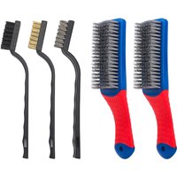 5pcs Heavy Duty Stainless Steel Wire Brush Nylon Copper Steel Wire Brush Hand Brush for Removing Rust Welding Slag Dirt Paint