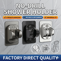 Universal No-Drill Shower Head Holder Adjustable Self-Adhesive Shower Bracket Waterproof Wall Mount Stand For Bathroom