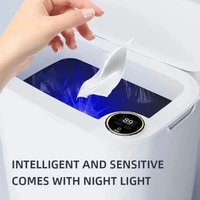 20L Touchless Automatic Trash Can Type-C Rechargeable Sensor Bin with Display for Kitchen Bathroom Smart Home