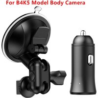 BOBLOV Car Suction Cup for B4K5 Body Camera Car Mount and a Car Charger ONLY for B4K5 Body Camera