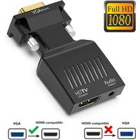 1080P HD VGA To HDMI-compatible Adapter With 3.5mm Audio Cable To HDTV Projector Video Audio Converter For PC Laptop Monitor