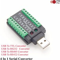 Industrial 4 in 1 USB to RS232 RS485 RS422 TTL Serial Converter with FTDI FT232RNL Chip USB 2.0 A to Terminal Block Adapter