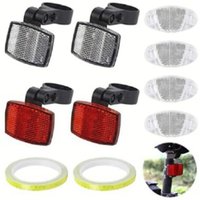 AliExpress NONE 1pc/1Set Plastic Bike Reflector Taillights Front and Rear 10 Styles Bicycle Safety Night Bike Back Accessories