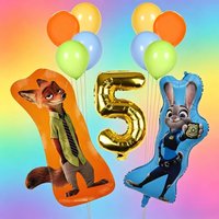 Zootopia Cartoon Balloon Set for Birthday Party Decorations Home Room Decor Festival Party Event Celebration Supplies