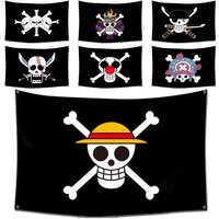 One Piece Jolly Roger Wall Banner Anime Straw Hat Pirate Skull Flag Luffy Zoro Wall Decor Painting Kids Toy Gift