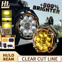 HAOLIDE Led Work Light 6inch 6000k Hi/Lo Beam 3500k Amber DRL Strobe Flashing with Wire off-road useAngle for SH125i 1200RSCar