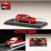 Hobby Japan In Stock 1:64 Civic EG6 Red Initial D Car Containing Figure Model Fence Base Diecast Car Model Miniature Toy