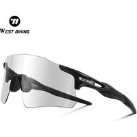 WEST BIKING Photochromic/Polarized Cycling Glasses HD Frameless Running Hiking Driving Goggles Unisex MTB Road Bicycle Eyewear