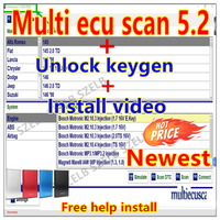 Newest Multiecuscan V5.2 for FiatChryslerDodgeJeepSuzuki Scanner Software can Work for ELM327 Flat Adapter+ Unlimited install