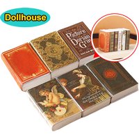 6Pcs 1:12 Dollhouse Miniature Book Comic Book Small Books Mini Model Kids Pretend Play Toys Doll House Accessories