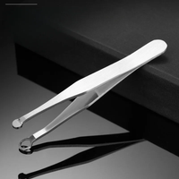 1-Pack Stainless Steel Press-Type Circular Nose Hair Clipper / Tweezers - Portable Nose Hair Trimmer