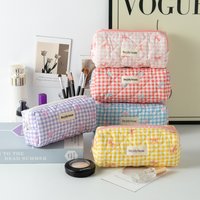 Cute Soft Bow Makeup Bag Makeup Brush Case Pencil Case Portable Cosmetic Travel Organizer Charging Cables Bag