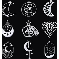 3pcs Classic Star Moon Charms Accessories DIY Craft Tassels Earrings Necklace Jewelry Making Findings Stainless Steel Pendant