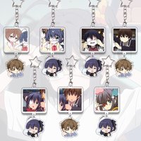 Love Chunibyo Other Delusions Acrylic Keychain Couple Charms Rikka Takanashi Yūta Togashi Q Version Keyring Pendant Cartoon Gift