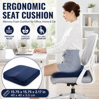 Thick Memory Foam Chair Cushion 40x40x5.5cm, Pressure Relief Seat Pad for Office Car Home Travel Daily Use