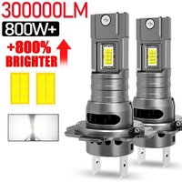 H7 LED Headlight CANBUS 300000LM 7035 CSP Chips 1:1 MINI Size Plug and Play Auto Lamp 6000K Wireless Turbo Fog Light With Fan