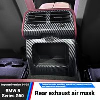 Carbon Fiber Style Car Rear Air Conditioning Outlet Vent Trim Frame For BMW 5 Series i5 G60 2024 2025 car Interior Accessories