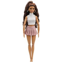 Fashion Handmade Doll Clothes Dress For 30 cm Doll 1/6 Ribbon Hanging Neck Open Back Fragmented Flower Dress Doll Accessories