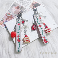 【YY26】Cute Strawberry Cake Short Mobile Phone Lanyard Bag Pendant For Women Fashion Versatile Keychain Backpack Decoration Gifts
